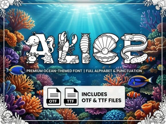 Alice: A Whimsical Ocean-Themed Display Typeface