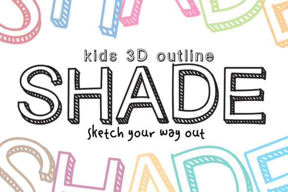 Kids 3D Outline Shade Font for Fun Designs