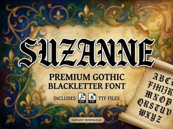 Suzanne: A Bold Display Typeface for Headlines and Logos