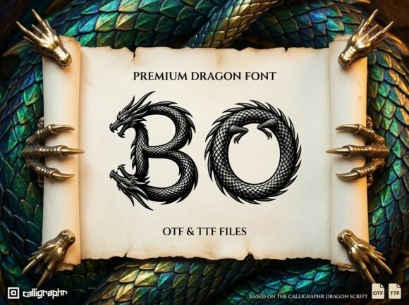 Unleash Epic Fantasy with Bo: The Dragon Display Typeface