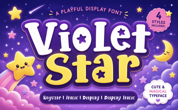 Violet Star: A Magical Typeface for Playful Designs
